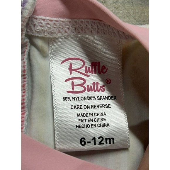 Ruffle Butts Pastel Striped Kids Swim One Piece - Picture 4 of 4